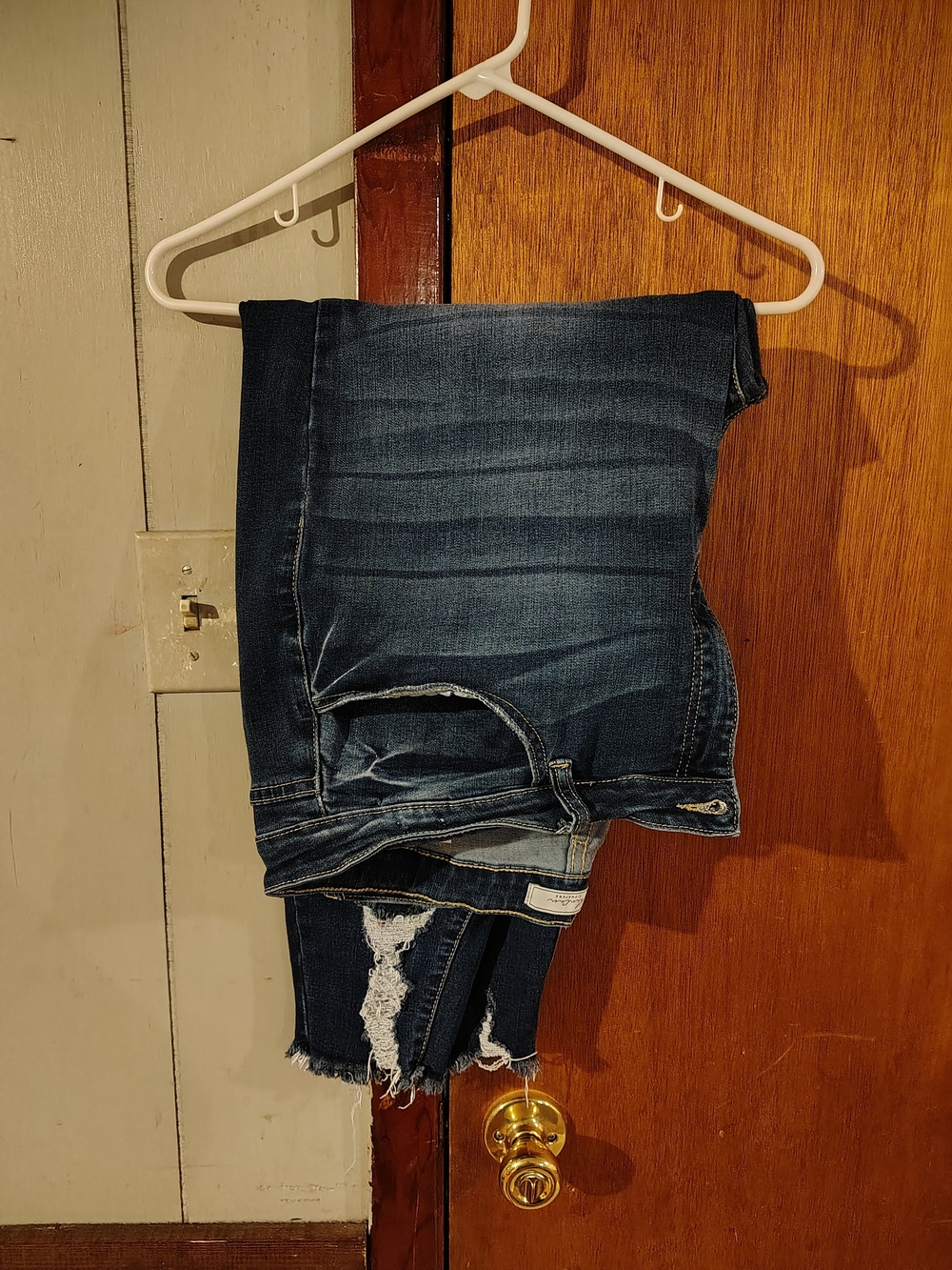KanCan Dark Blue Distressed Cropped Jeans